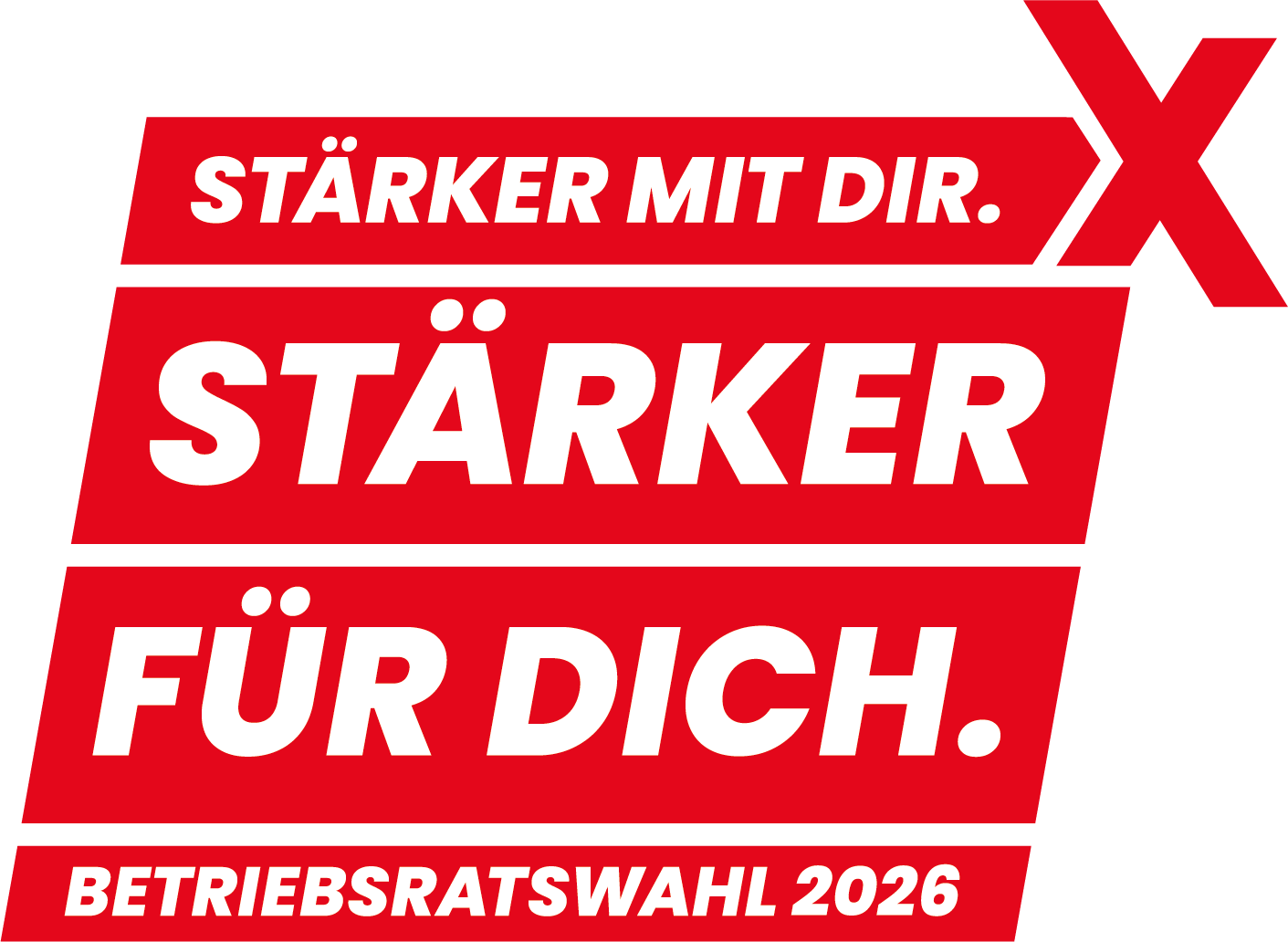 Grafik zur BR-Wahl mit dem Text: Stärker mit dir. Stärker für dich. Betriebsratswahl 2026.